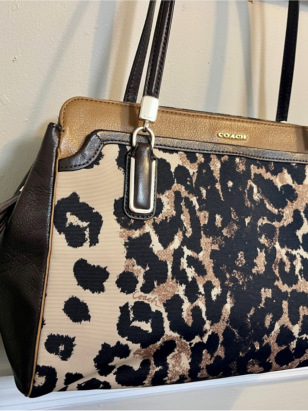Authentic Coach Leopard Print Tote in Tan and Black - Picture 5 of 10